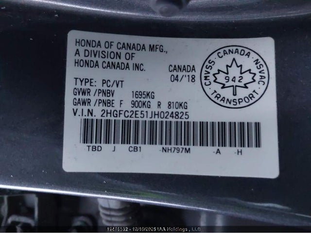 2HGFC2E51JH024825 Honda Civic Lx
