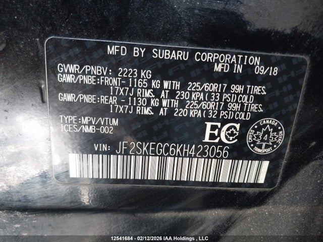 JF2SKEGC6KH423056 Subaru Forester Premium