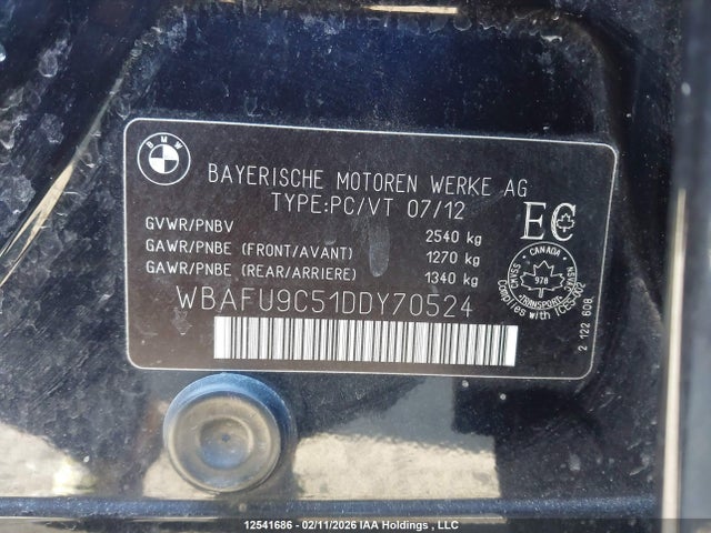Aukcja sprzedaży 2013 Bmw 550i Xdrive, vin: WBAFU9C51DDY70524, numer aukcji: 12541686