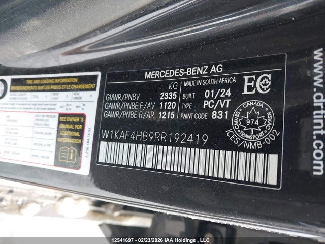 W1KAF4HB9RR192419 Mercedes-Benz C 300 4matic