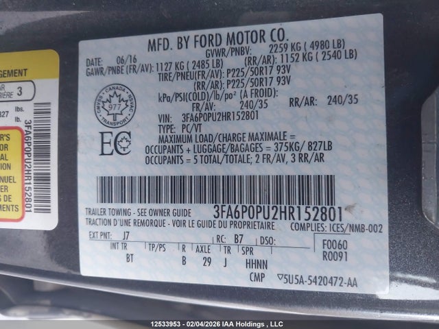 Ford Fusion Energi Se Luxury 2017 3FA6P0PU2HR152801 Image 19
