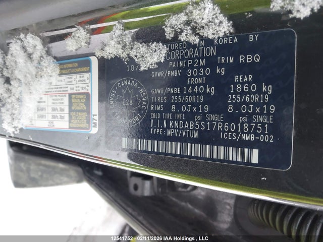 Aukcja sprzedaży 2024 Kia Ev9 Wind, vin: KNDAB5S17R6018751, numer aukcji: 12541752