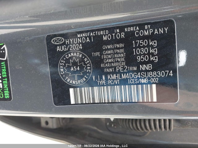 Aukcja sprzedaży 2025 Hyundai Elantra, vin: KMHLM4DG4SU883074, numer aukcji: 12541758