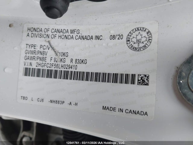 2HGFC2F56LH029410 Honda Civic