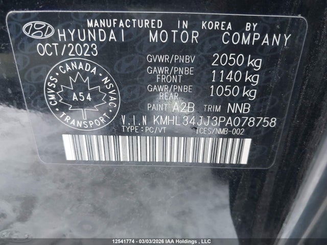 KMHL34JJ3PA078758 Hyundai Sonata Hybrid Ultimate