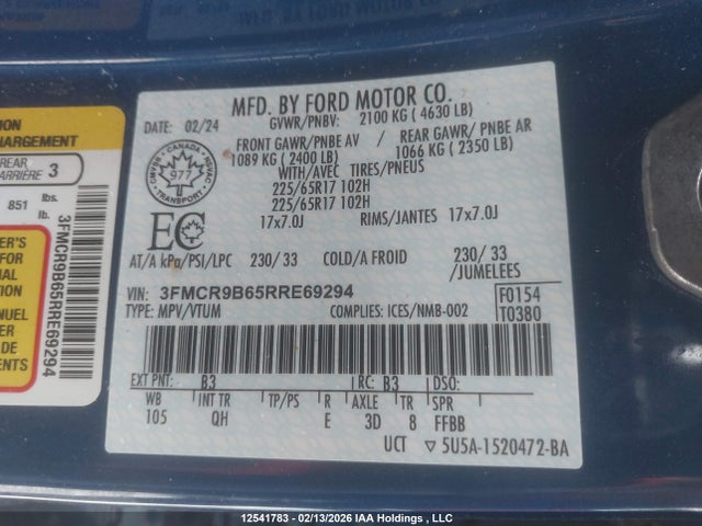 3FMCR9B65RRE69294 Ford Bronco Sport Big Bend