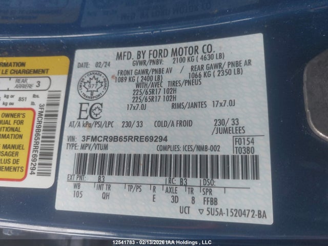 3FMCR9B65RRE69294 Ford Bronco Sport Big Bend