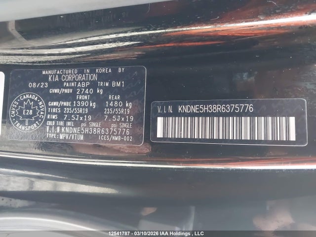 KNDNE5H38R6375776 KIA Carnival Sx/sx Prestige