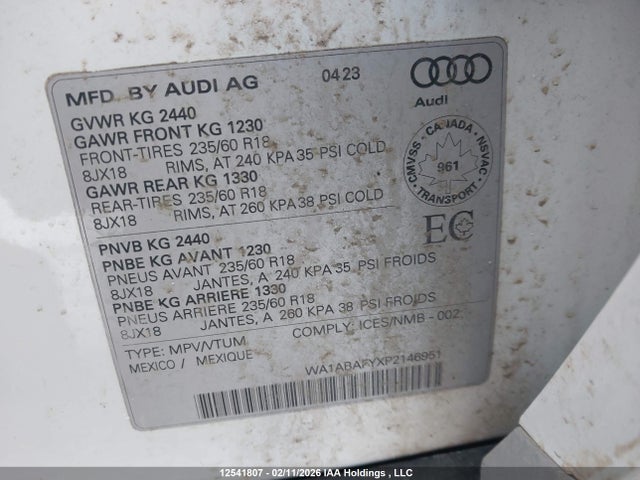 WA1ABAFYXP2146951 Audi Q5 Premium 40