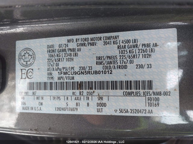 Ford Escape Active 2024 1FMCU9GN5RUB01012 Image 18