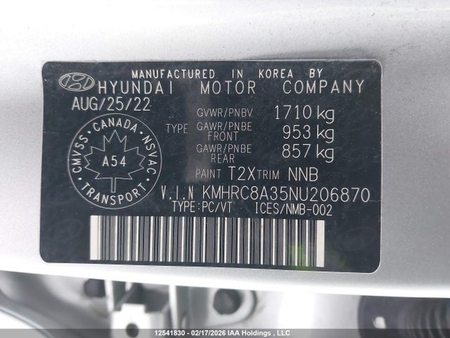 Продажа на аукционе авто 2022 Hyundai Venue Ultimate With Black Interior, vin: KMHRC8A35NU206870, номер лота: 12541830