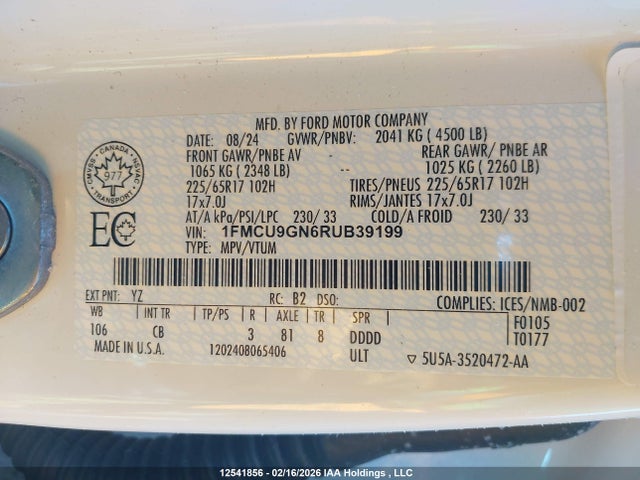 Ford Escape Active 2024 1FMCU9GN6RUB39199 Image 18