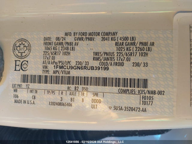 Ford Escape Active 2024 1FMCU9GN6RUB39199 Image 9