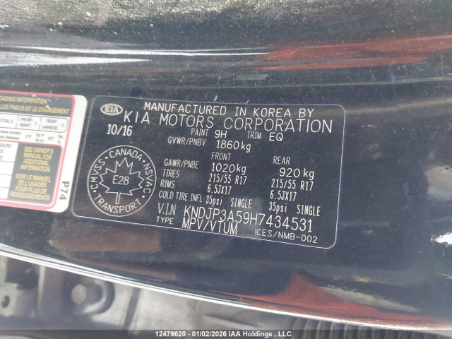 KNDJP3A59H7434531 KIA Soul Ex/ex Premium/ex Tech/ex+