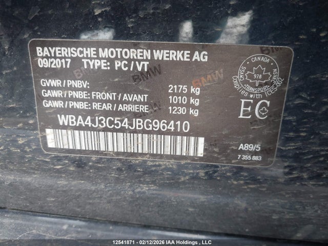 WBA4J3C54JBG96410 BMW 430xi Gran Coupe