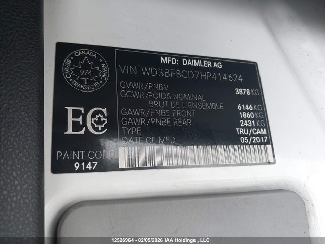 Mercedes-Benz Sprinter S 2017 WD3BE8CD7HP414624 Image 9
