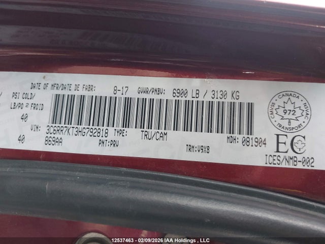 3C6RR7KT3HG792818 RAM 1500 St