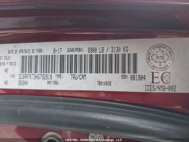 3C6RR7KT3HG792818 RAM 1500 St