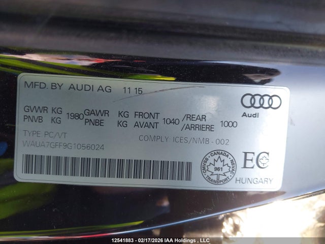 WAUA7GFF9G1056024 Audi A3 1.8t Komfort