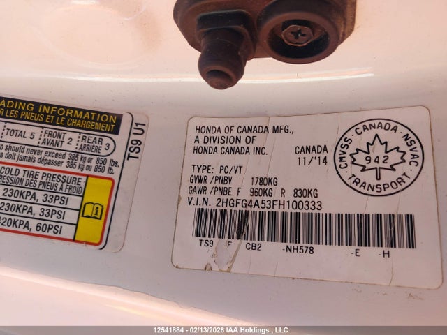 2HGFG4A53FH100333 Honda Civic Si Si
