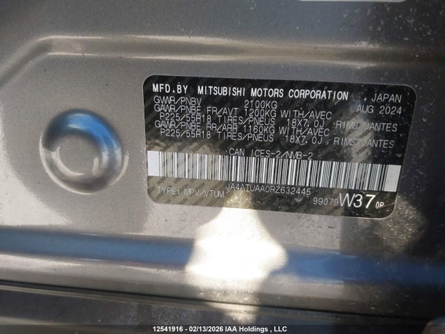JA4ATUAA0RZ632445 Mitsubishi Eclipse Cross Es