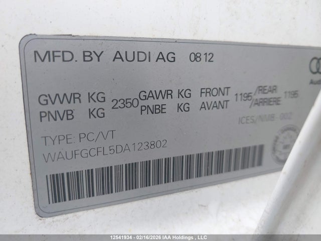 Продаж на аукціоні авто 2013 Audi S4 3.0t Premium, vin: WAUFGCFL5DA123802, номер лоту: 12541934