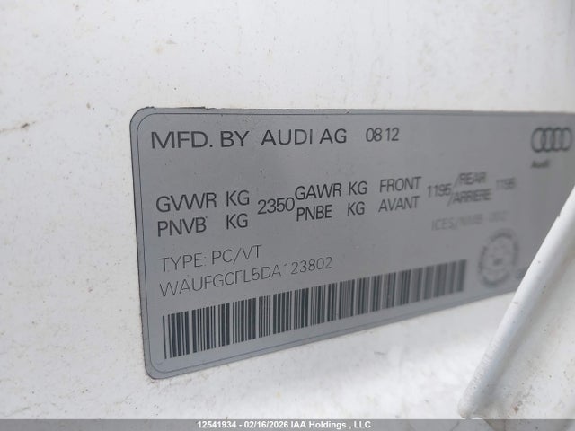Продаж на аукціоні авто 2013 Audi S4 3.0t Premium, vin: WAUFGCFL5DA123802, номер лоту: 12541934