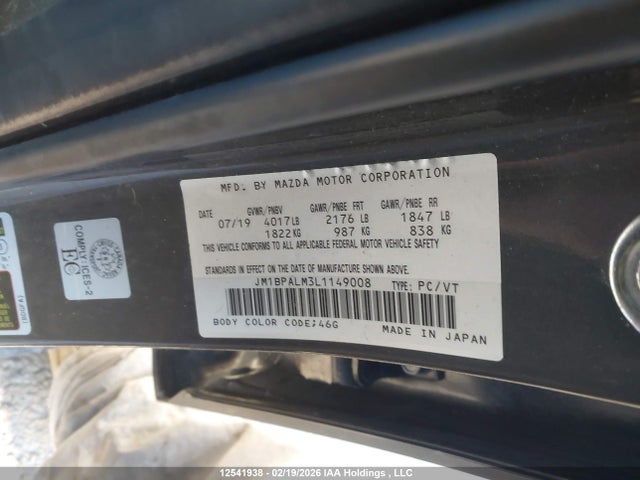 JM1BPALM3L1149008 Mazda MAZDA3