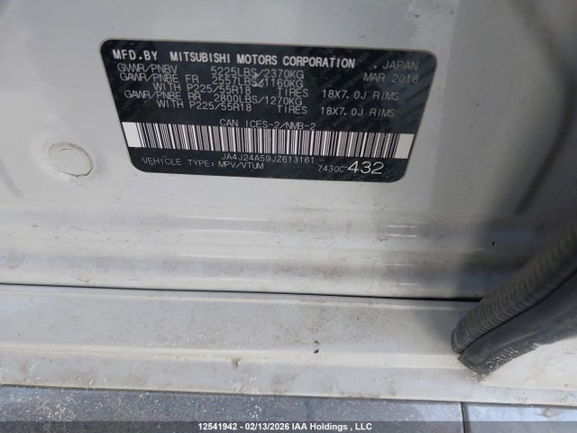 JA4J24A59JZ613161 Mitsubishi Outlander Se/gt