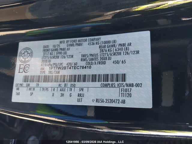 Продажа на аукционе авто 2026 Ford F-250 King Ranch, vin: 1FT7W2BT4TEC78410, номер лота: 12541956