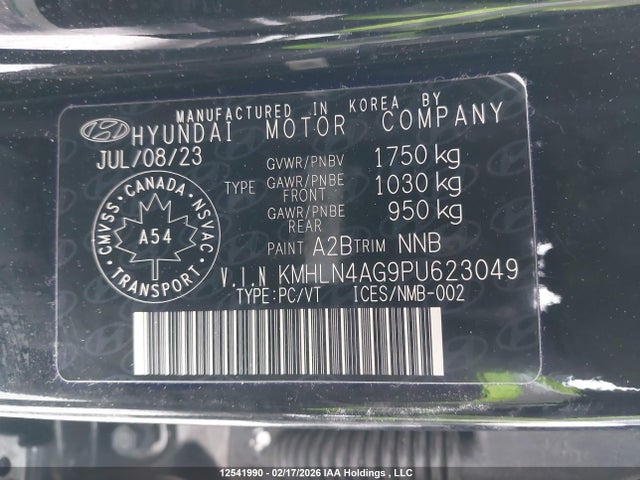 KMHLN4AG9PU623049 Hyundai Elantra