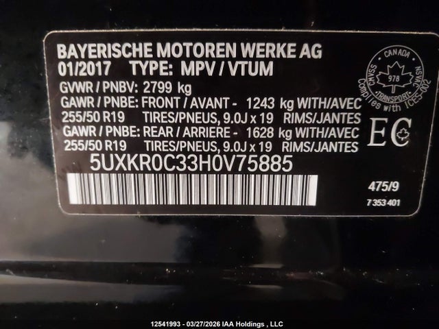 5UXKR0C33H0V75885 BMW X5 Xdrive35i