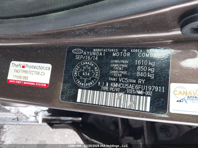 2015 Hyundai Accent Gls მანქანა იყიდება აუქციონზე, vin: KMHCU5AE6FU197911, აუქციონის ნომერი: 12541999