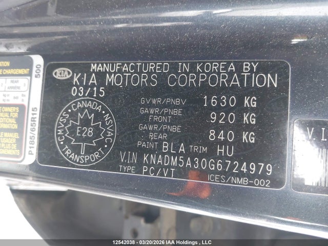 Aukcja sprzedaży 2016 Kia Rio, vin: KNADM5A30G6724979, numer aukcji: 12542038