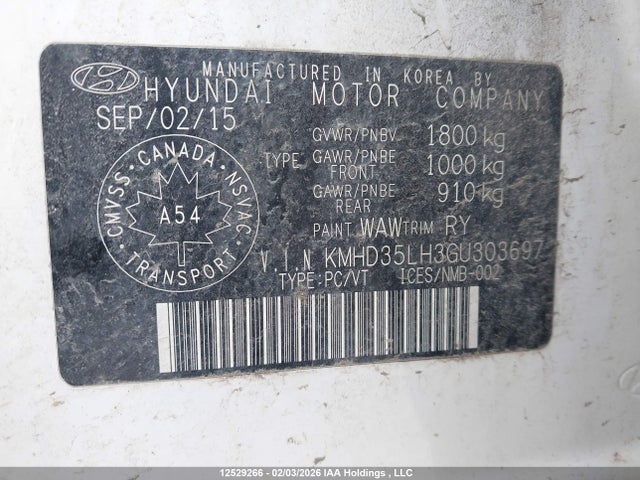 KMHD35LH3GU303697 Hyundai Elantra Gt Gls