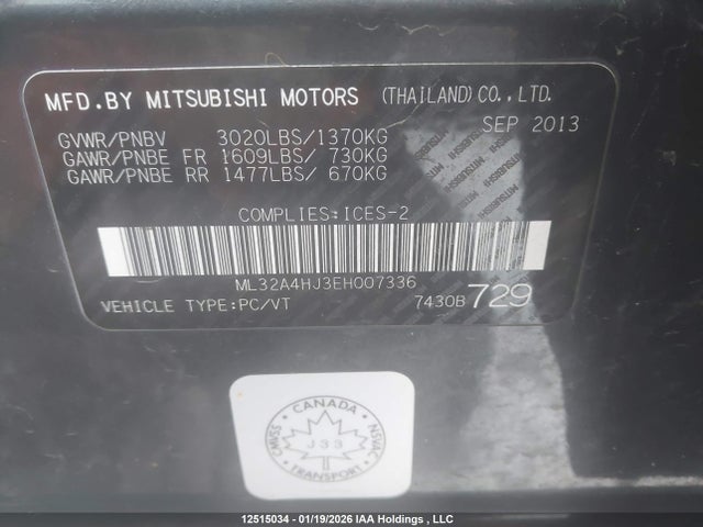 ML32A4HJ3EH007336 Mitsubishi MIRAGE SE
