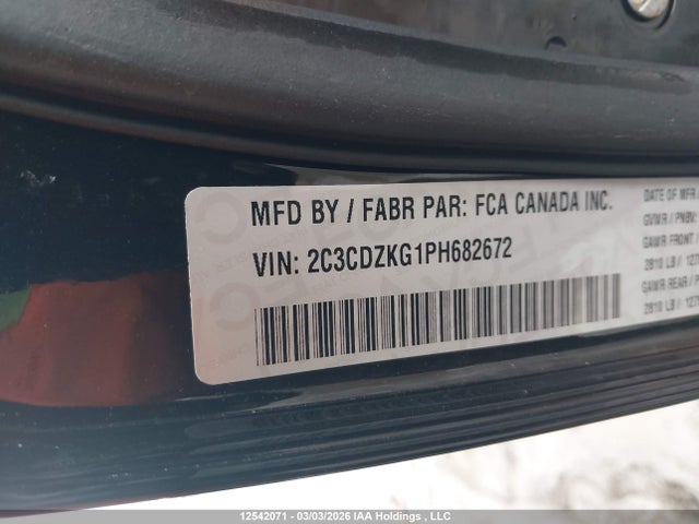 2C3CDZKG1PH682672 Dodge Challenger Gt Awd