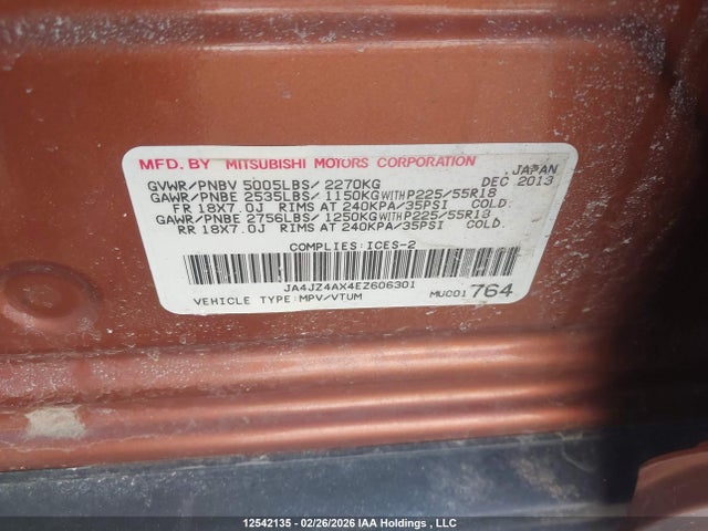 JA4JZ4AX4EZ606301 Mitsubishi OUTLANDER GT