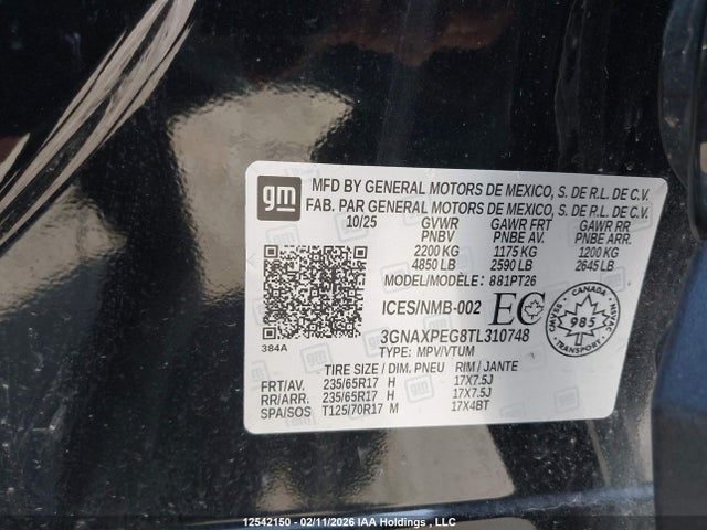 3GNAXPEG8TL310748 Chevrolet EQUINOX LT
