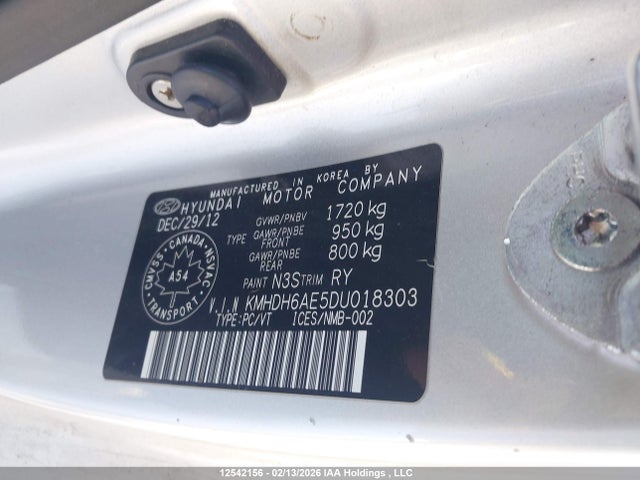 Продажа на аукционе авто 2013 Hyundai Elantra Gls, vin: KMHDH6AE5DU018303, номер лота: 12542156