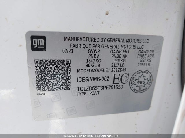 1G1ZD5ST3PF251658 Chevrolet MALIBU 1LT
