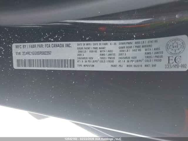 Chrysler Pacifica Limited 2025 2C4RC1GG8SR582297 Image 9