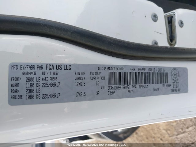 3C4NJDAB9KT760721 Jeep Compass Sport