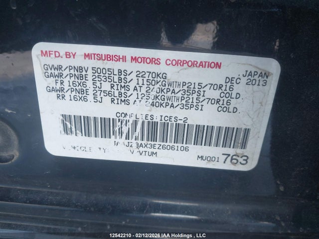 JA4JZ3AX3EZ606106 Mitsubishi Outlander