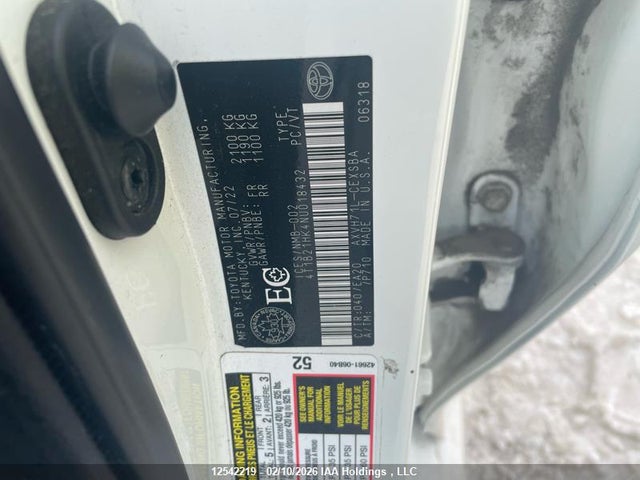 4T1B21HK4NU018432 Toyota Camry Xle/se