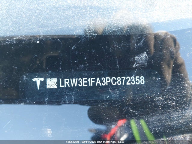 2023 Tesla Model 3 მანქანა იყიდება აუქციონზე, vin: LRW3E1FA3PC872358, აუქციონის ნომერი: 12542239