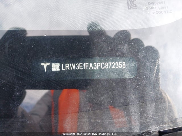 2023 Tesla Model 3 მანქანა იყიდება აუქციონზე, vin: LRW3E1FA3PC872358, აუქციონის ნომერი: 12542239