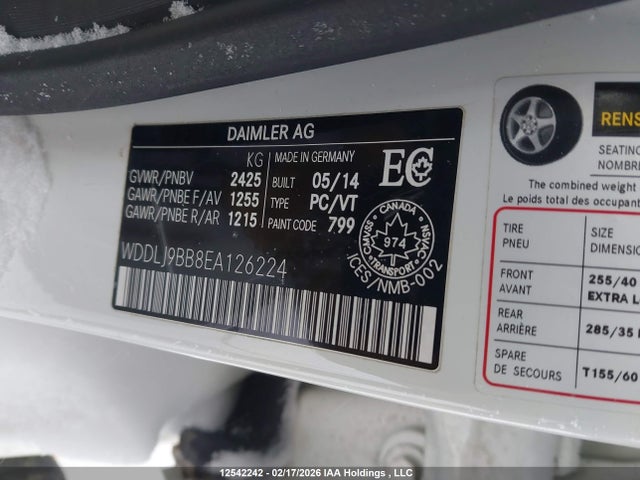 Продажа на аукционе авто 2014 Mercedes-benz Cls 550 4matic, vin: WDDLJ9BB8EA126224, номер лота: 12542242