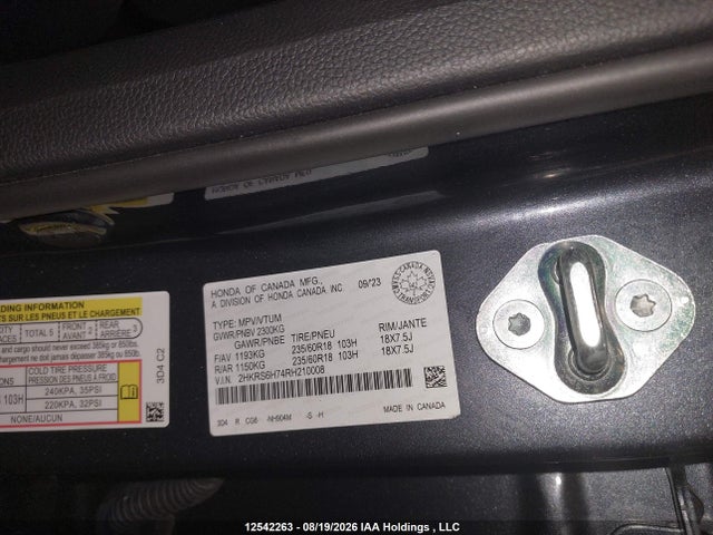 2HKRS6H74RH210008 Honda Cr-v Ex-l Hybrid