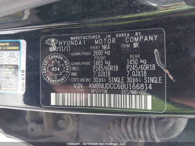 Aukcja sprzedaży 2011 Hyundai Veracruz Gls/limited, vin: KM8NUDCC6BU166814, numer aukcji: 12542281